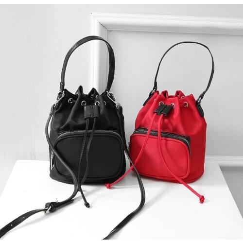 Luxury Handbag Women Bags Designer Nylon Crossbody Shoulder Bag Vintage Drawstring Bucket Messenger Bag Laides Totes Mini