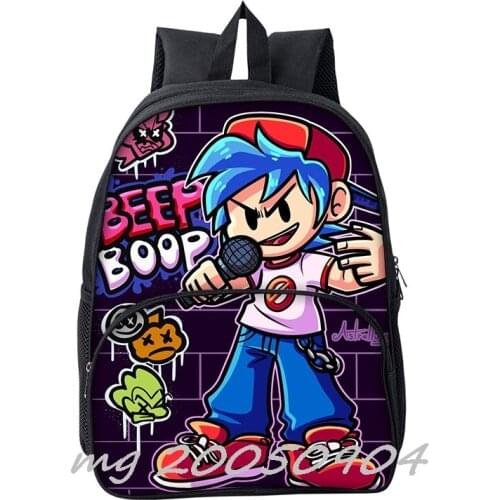 16 inch Games Friday Night Funkin Travel Backpack Kids Beautiful Rucksack Boys Girls Teens School Mochila Laptop Bags for Women