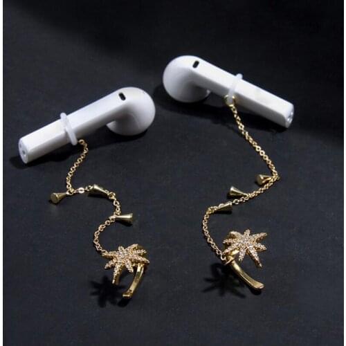 1Pair Stainless Steel Anti-Lost Earphone Holder Clip Earrings Compatible with Airpods 1 & 2 & pro 3 Wireless Earrings Jewerly