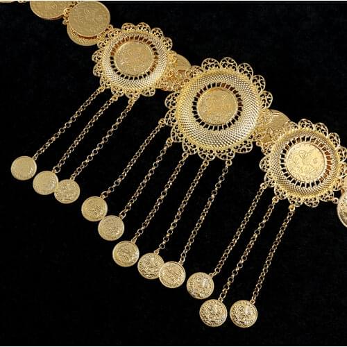 Turkish Coin Women Belly Chains Ethnic Bridal Caftan Belts In Gold Middle East Bridal Jewelry Belts Ottoman Totem Body Jewelry