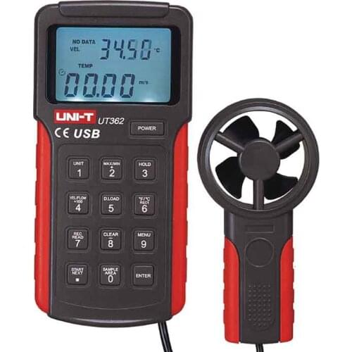 UNI-T UT362 Split Type Anemometer Profession Digital Wind Speed Meter Tachometer Anemoscope 2-30m/s with Data storage