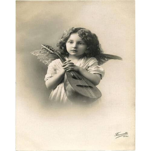 Angel Guitar VINTAGE Art Film Print Silk Poster Home Wall Decor 24x36inch