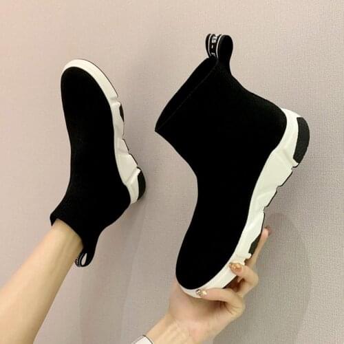 High top socks sneakers women running shoes sock boots women platform sneakers sports shoes for female