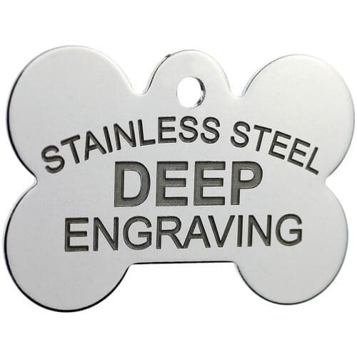 High quality custom Stainless Steel Custom DEEP Engraved Pet ID Tags Personalized For Cat and Dogs