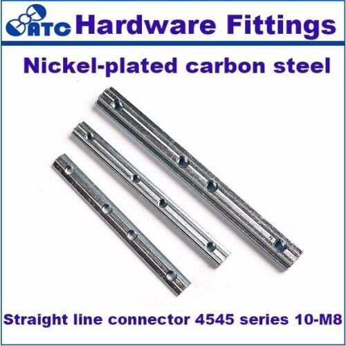 High quality standard 50pcs/lot Straight line connector 4545 series10-M8 Nickel-plated carbon steel wholesale