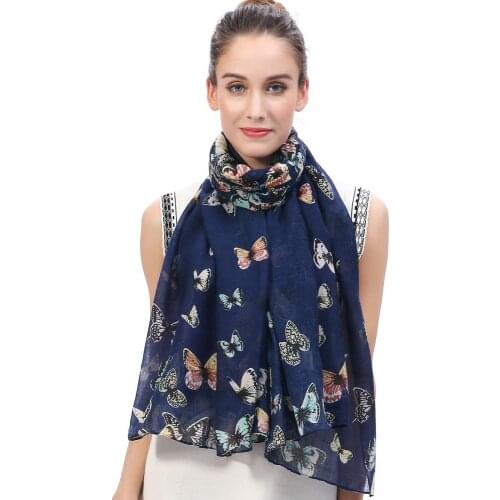 Butterfly Print Womens Scarf Shawl Wrap Soft Lightweight Accessories for All Seasons