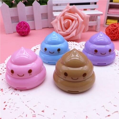 1PC Kids Funny Stationery Double Hole Pencil Sharpener Novelty Poop Shape Sharpeners for Childrens Gifts Office School Supplies