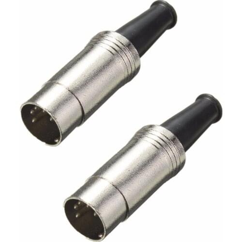 10PCS 5 PIN DIN Connector Midi Cable Lead Audio Plug Male Inline Metal connector