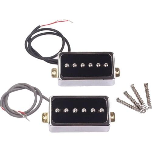 2 Pieces Plastic Alnico 5 Soapbar Single Coil Pickup Set for Electric Guitar Replacement Parts Neck/Bridge Black