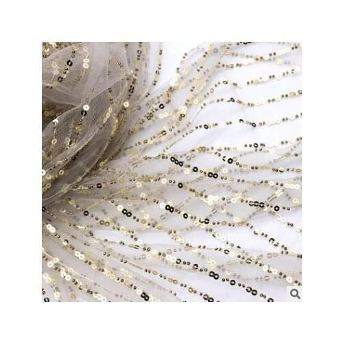 2018 High-end fashion French Lace Fabric High Quality African Tulle Embroidered Sequinnet Lace Fabric For Wedding