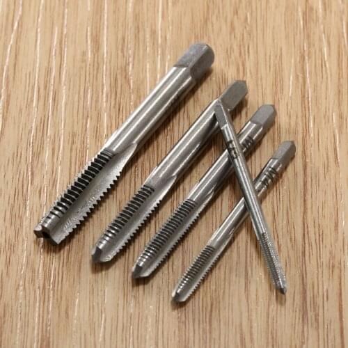 5Pcs M3 M4 M5 M6 M8 Metric Machine Straight Fluted Screw Thread Tap Drill Bit HSS TitaniumCoated Adjustable Ratchet Hand Tap Set