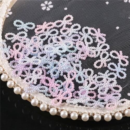 Hollow sweet bowknot Butterfly V106 ABS imitation pearls, mobile phone shell accessories DIY handmade hair accessories 50pcs