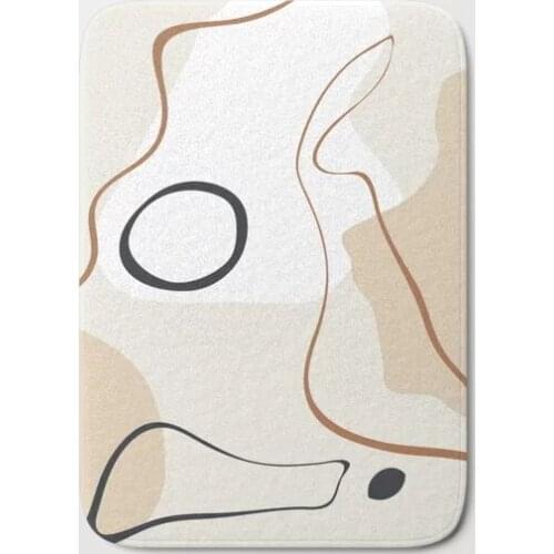HOT Bathroom Rugs Abstract Minimal Bath Mat Flannel Absorbent Non Slip Doormat for Entrance Door