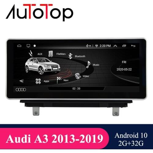 AUTOTOP 2Din Android 10 Car Multimedia Player for Audi A3 2013-2018 GPS Navi Radio Stereo Headunit Bluetooth Mirrorlink Carplay