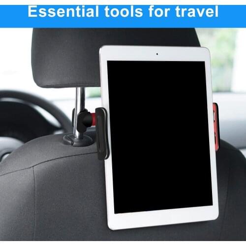 Car Rear Back Rotating Aluminum Alloy Phone Holders Cellphone Tablet Stands Soft Silicone Rack