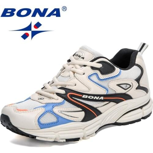 BONA 2021 New Designers Classic Casual Shoes Men Fashion Clunky Sneakers for Man Travel Walking Footwear Mansculino Comfortable