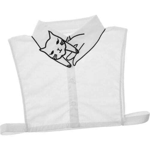 Ladies Design Detachable Lapel Half Shirt Fake Collar Sweater Accessory ,Kitty