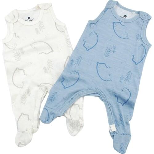 Merino wool bamboo fiber baby romper sleeveless baby girl boy clothes