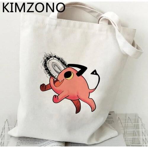 Chainsaw Man shopping bag eco reusable shopper shopping cotton jute bag bag sacola bolsas reutilizables sacolas