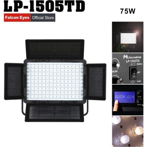 Falconeyes LED Professional Studio Video Lamp 75W Bi-color Continuous Lighting Movie/Interview Photography Equipment LP-1505TD