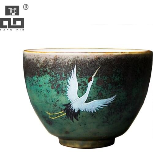 Ceramic teacups handmade crane kung fu cup drinkware 100ml