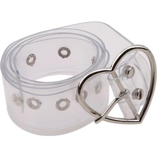 Personality Fashion Ring All-match Buckle Transparent Width Belt Decoration Waist Men Women Fashion Tide