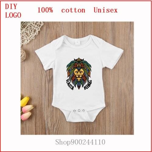 Lion of Judah Rastafari Rasta King Reggae black Printed Romper for Baby Summer Wear Short Sleeve bodysuits baby Casual Jumpsuit