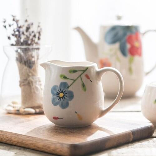 Nordic INS Hand-painted Milk Frothing Pitcher Froth Pouring Jug Afternoon Tea Cup Mult-function Coffee Teapot Breakfast PotLA553