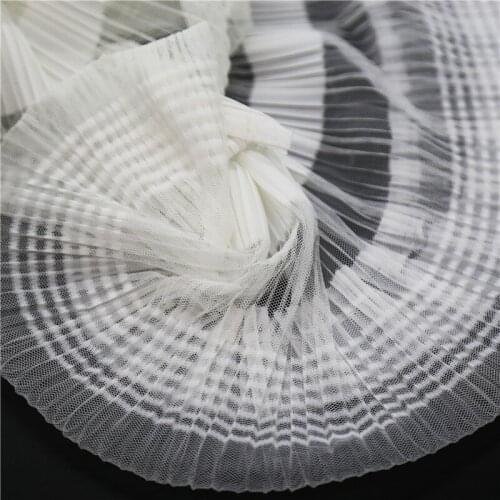 Lace235 White/Pleated Gauze Soft Mesh Fabric/Elastic Fashion Gauze Clothe/Scarf,Skirts,Curtains,Decoration Clothes,DIY Materials