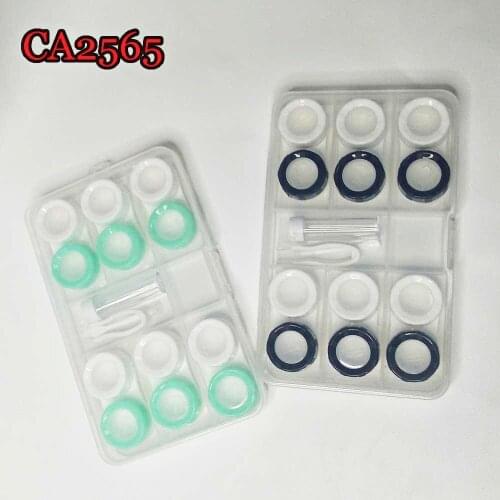 Macaron Two-color Cover 6 Pairs of Color Cosmetics Contact Lens Case PP Storage Box