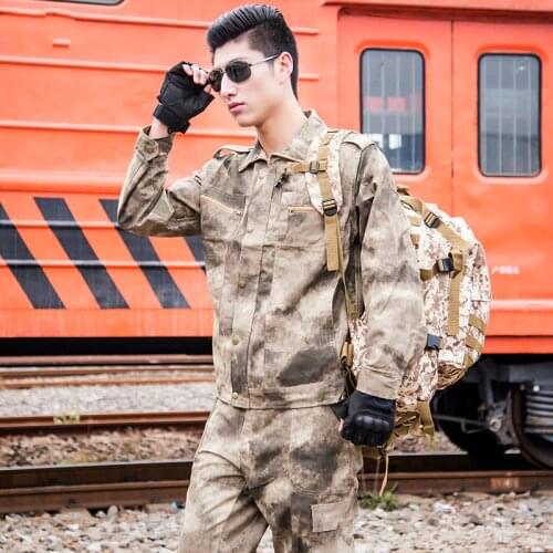 Mens Clothing Army Men Tactical Camouflage Military Uniform Army Combat Suits Camouflage Jacket + Pants