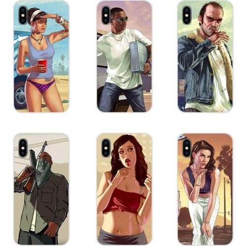 Transparent Soft Skin Case For Xiaomi Mi4 Mi5 Mi5S Mi6 Mi A1 A2 A3 5X 6X 8 CC 9 T Lite SE Pro San Andreas GTA Grand Theft Auto 5