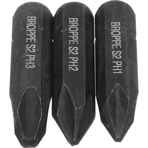 3Pcs Screwdriver Bit Set For Heavy Duty Impact Driver Set Screwdriver Bits 8mm Hex Shank Cross Phillips Electric Magnetic