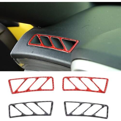 NHAUTP 2Pcs/set Carbon Fiber Car Sticker Dashboard Left & Right Air outlet Trim For Chevrolet Camaro 2012-2015