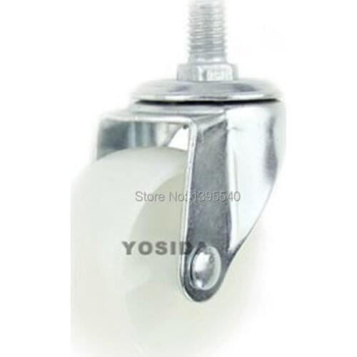 New 2'' Durable Nylon Rubber Wheel of Industry M10 Castors Furniture Rolling Universal Wheel Home Office Computer Chair Castor