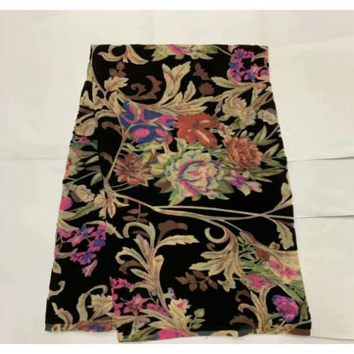 New Design Hot Selling High Quality Fashion Printed Silk Velvet Fabric 5 Yards For Women Dress! LXF6259