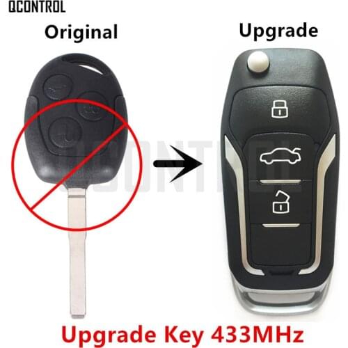 QCONTROL Upgrade Car Remote Key for Ford Focus Mondeo Fiesta Galaxy Fusion HU101 Blade 433MHz