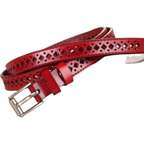 New Womens Fashion Belt Women Hollow Leather Belt Pin Buckle Belts for Women Luxury Designer Brand 1.9cm