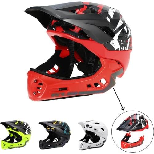 GUB Children Balance Bike Helmet Detachable Full Face Child Safety Bicycle Helmets MTB BMX DH Kids Helmet With Visor Taillight