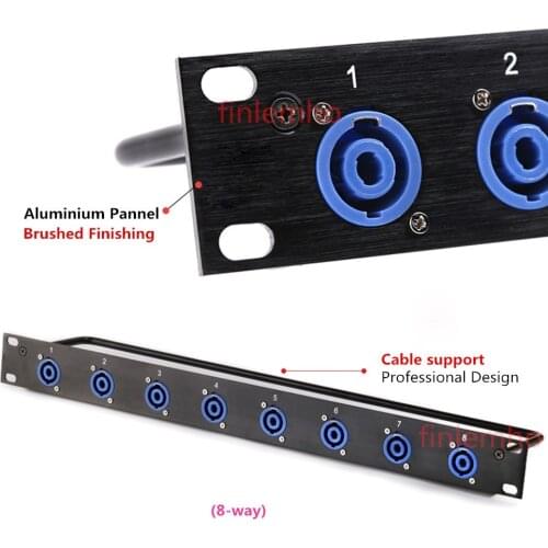 Rack Patch Panel 8 12 16 Way SpeakOn Chassis Connnector 1U Flight Case Mount For Professional Loudspeaker Audio Cable Male Plug