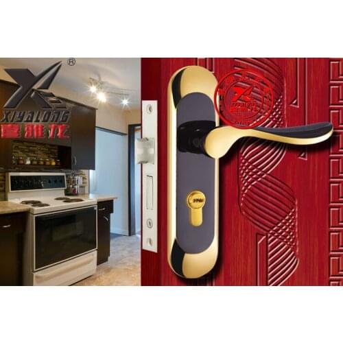 [Xi Ya Hardware] Chinese door handle lock rose gold European retro black gold titanium locks wholesale