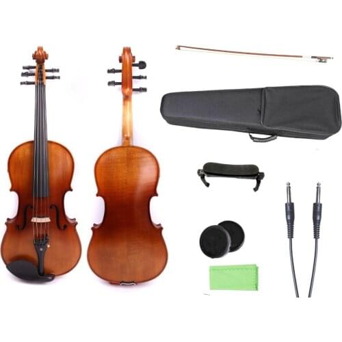 Yinfente 4/4 violin 5 string electric violin Full size Maple Spruce wood Free Violin Case Bow Sweet Sound Acoustic model