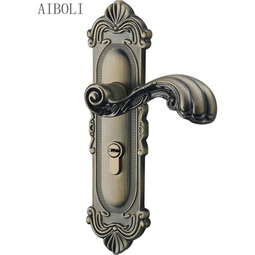 European Style Indoor Bedroom Door Lock Household Wooden Door Lock Room Door Lock Handle Lock Set Mute Door Lock Lock