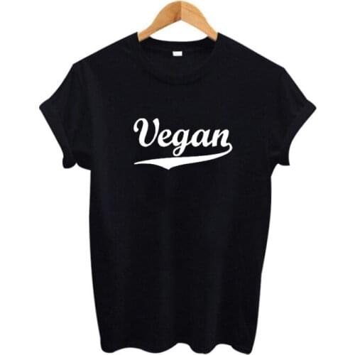 Women Tshirt Vegan Black White Letter Print Tee Tops Black White T-Shirt Women Clothes Camisetas Mujer