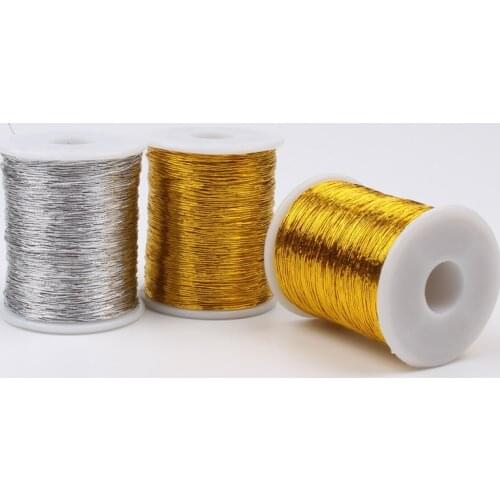 0.5mm 30Yards Gold Silver Embroidered Thread Bobbin DIY String Sewing Line Tools Handmade Crafts Accessories
