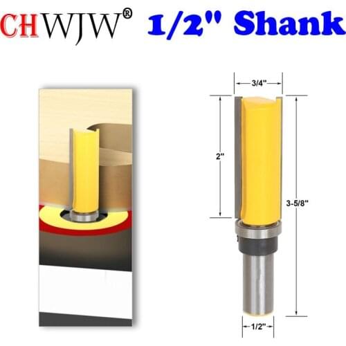 1pc Pattern Template Router Flush Trim 3/4"W X 2"H bit, with 1/2" Shank Tenon Cutter for Woodworking Tools