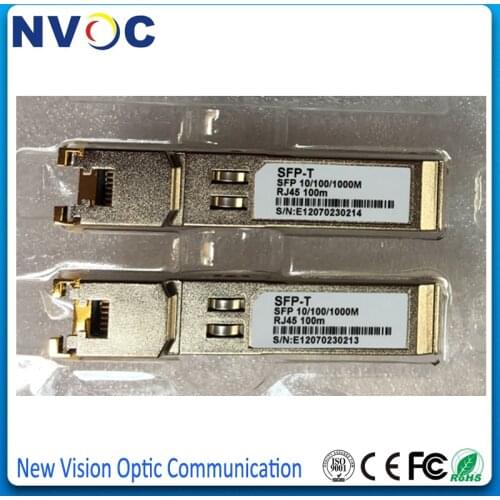 10/100/1000Base-T copper GBIC Gigabit Mini GBIC Module SFP Copper RJ45 SFP Transceiver Compatible with Cisco/Mikrotik