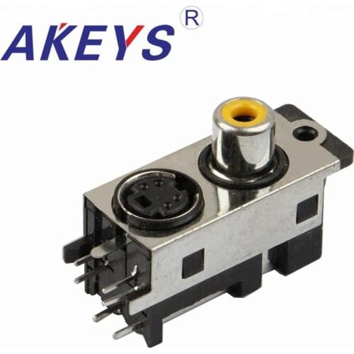 10 PCS SWA-A-33 7 PINS yellow single hole rca plug av concentric socket audio adapter