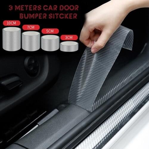 3 Meters Carbon Fiber Pattern Magic Tape Car Door Bumper Edge Guards Protection Single-sided Kitchen Strip Self-adhesive