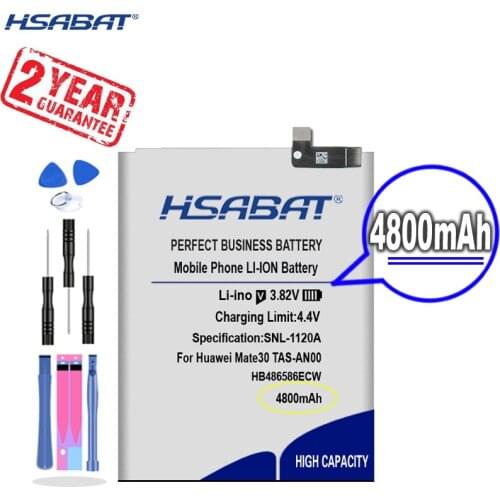 New Arrival [ HSABAT ] 4800mAh HB486586ECW Replacement Battery for Huawei Mate30 Mate 30 TAS-AN00 Nova6 Nova6 SE V30